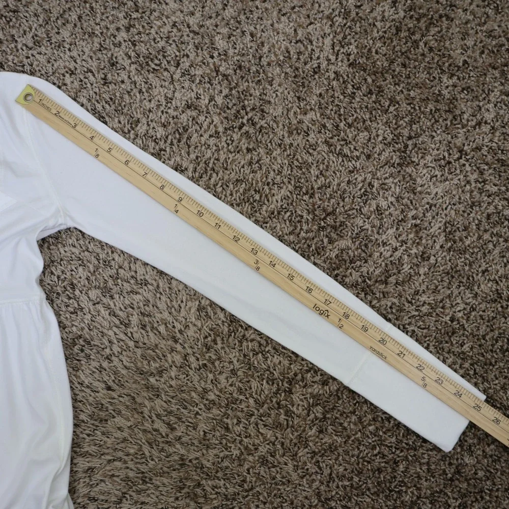 Hollister Babydoll Knit Top Small Coquette Satin Bow Empire Waist White Cotton - Picture 9 of 10